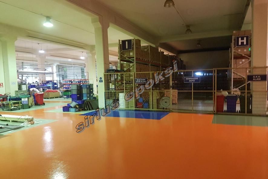 Adana fabrika içi yürüyüş yolu forklift yolu epoksi zemin çizgileri