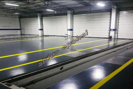 oto servis endüstriyel epoksi zemin kaplama ve boyaması uygulaması