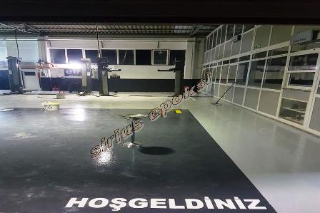 hangar zemini endüstriyel epoksi zemin kaplama ve boyaması uygulaması